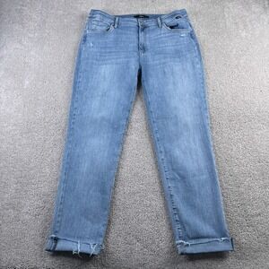 Mavi Jeans Womens 33 Blue Kathleen High Rise Slim Boyfriend Cuffed Stretch Denim